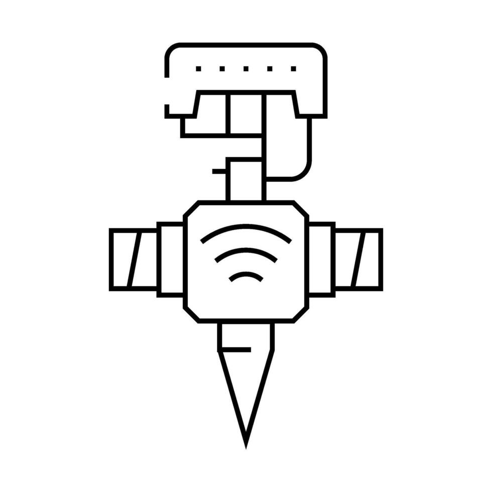 smart lawn sprinkler home line icon illustration vector