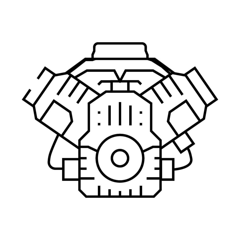 car engine car mechanic line icon illustration vector