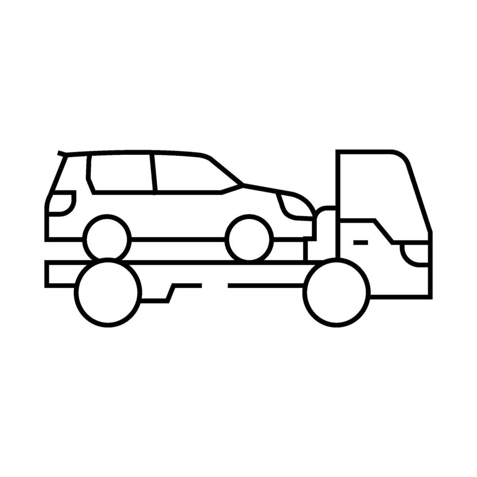 towing service car mechanic line icon illustration vector
