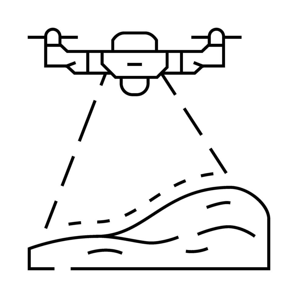 environmental survey drone line icon illustration vector