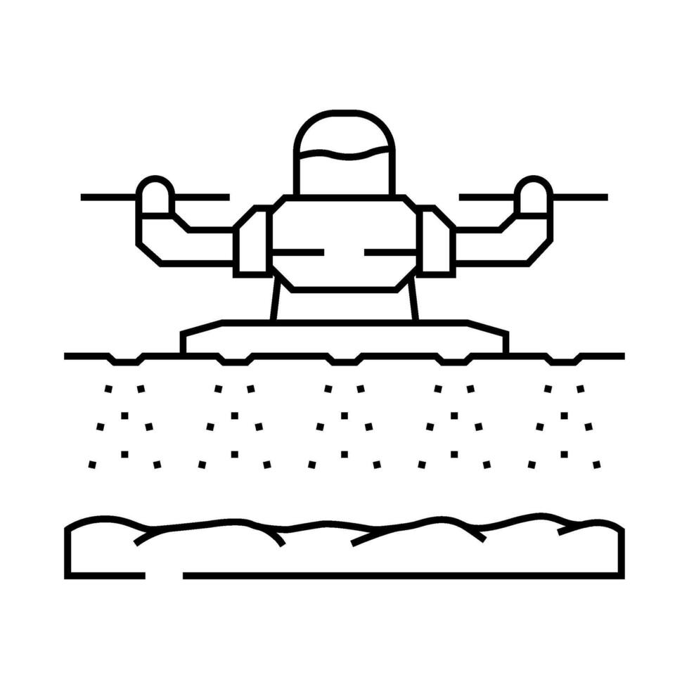 agricultural drone line icon illustration vector