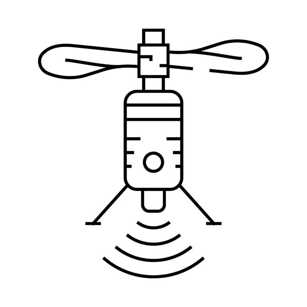 telecommunication drone line icon illustration vector