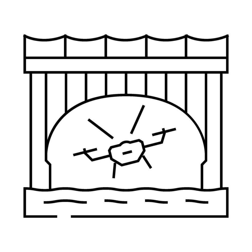 bridge inspection drone line icon illustration vector