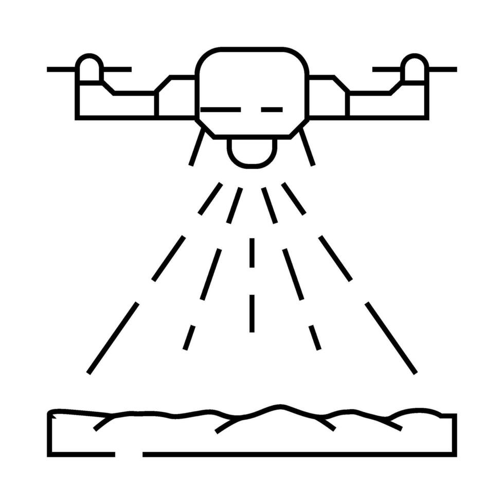 surveying drone line icon illustration vector