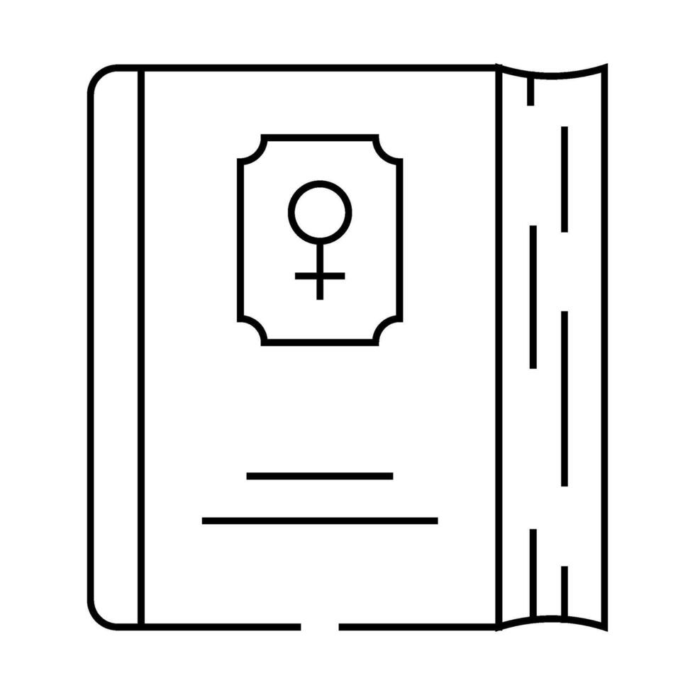 feminist literature feminism woman line icon illustration vector