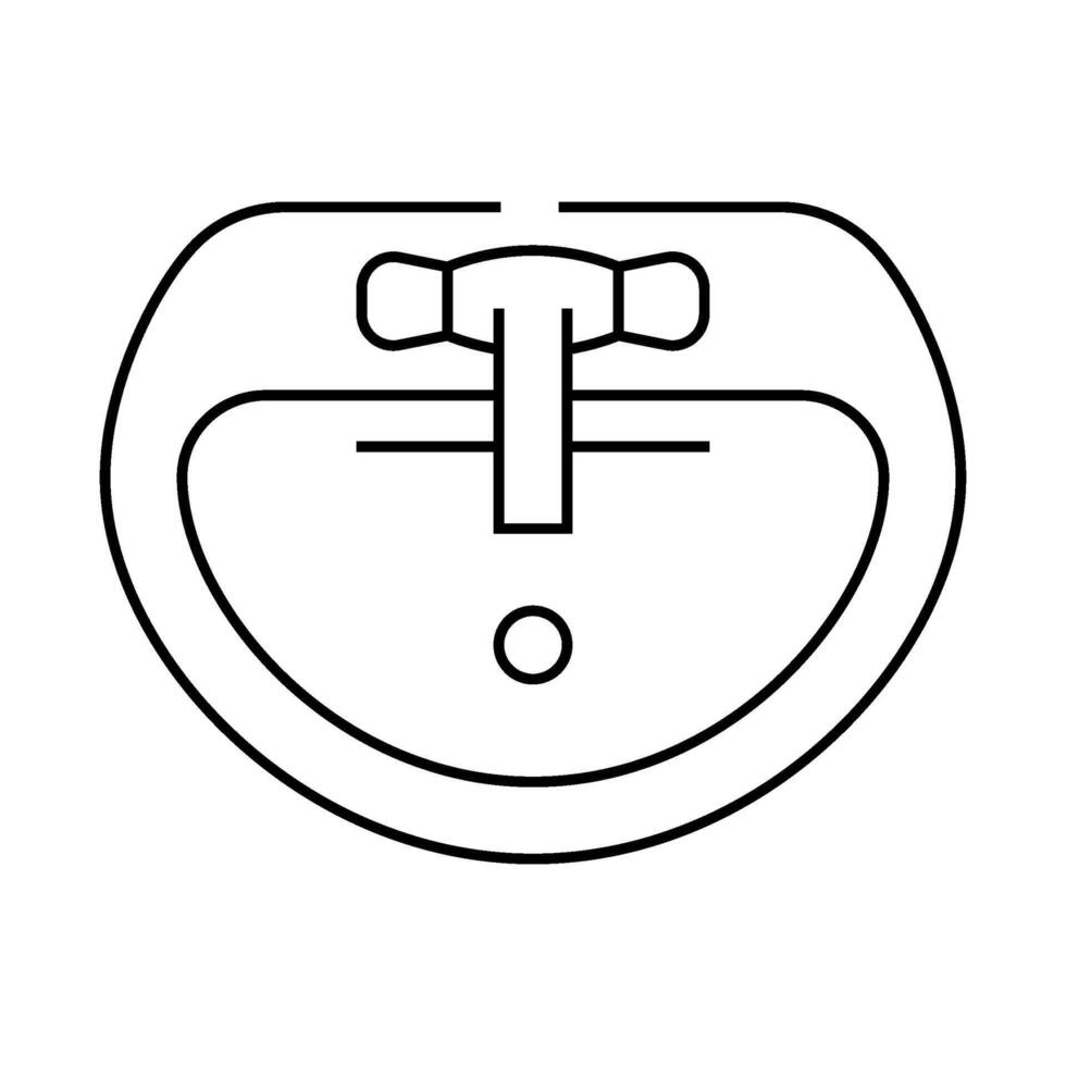 sink top view line icon illustration vector