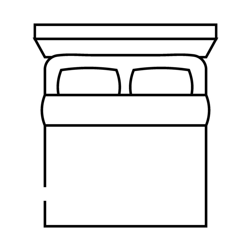 double bed top view line icon illustration vector