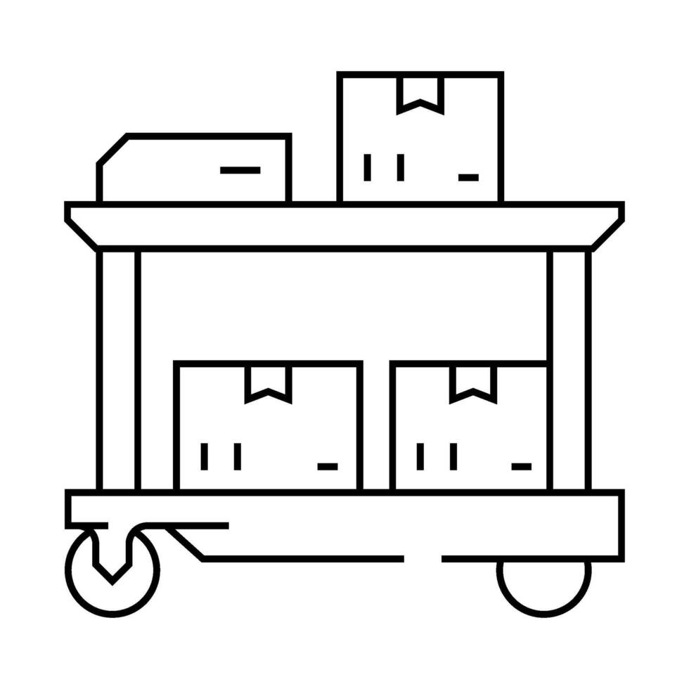 autonomous cart line icon illustration vector