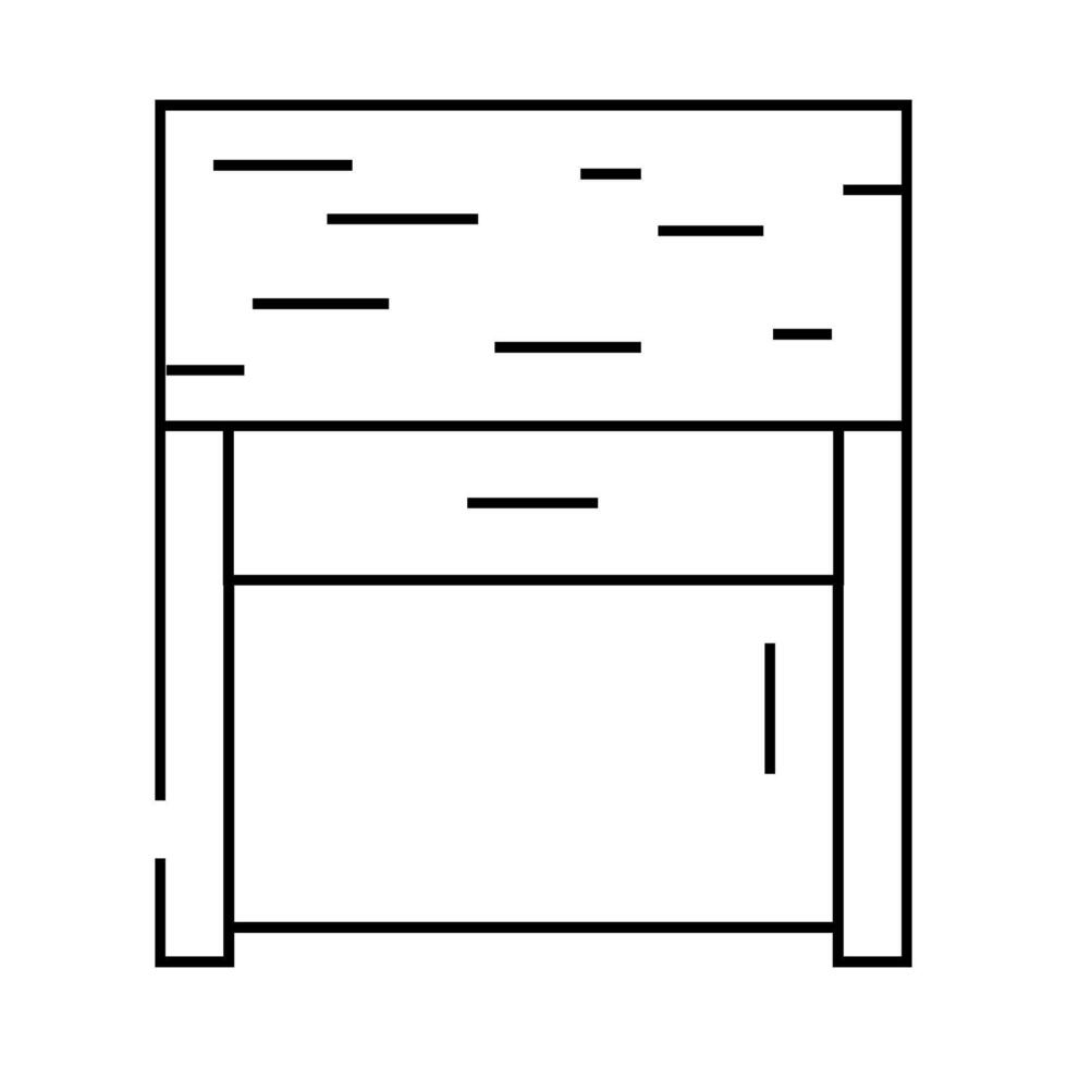 bedside table top view line icon illustration vector