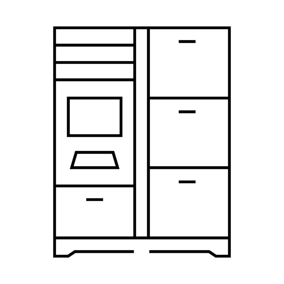 smart lockers autonomous delivery line icon illustration vector