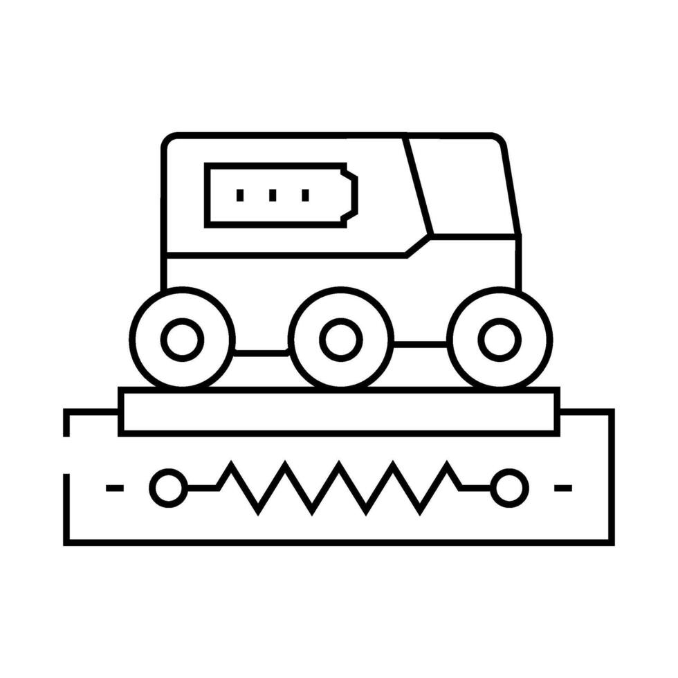 drone charging autonomous delivery line icon illustration vector