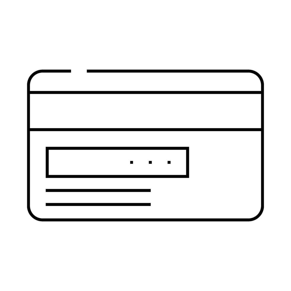 credit card back bank payment line icon illustration vector