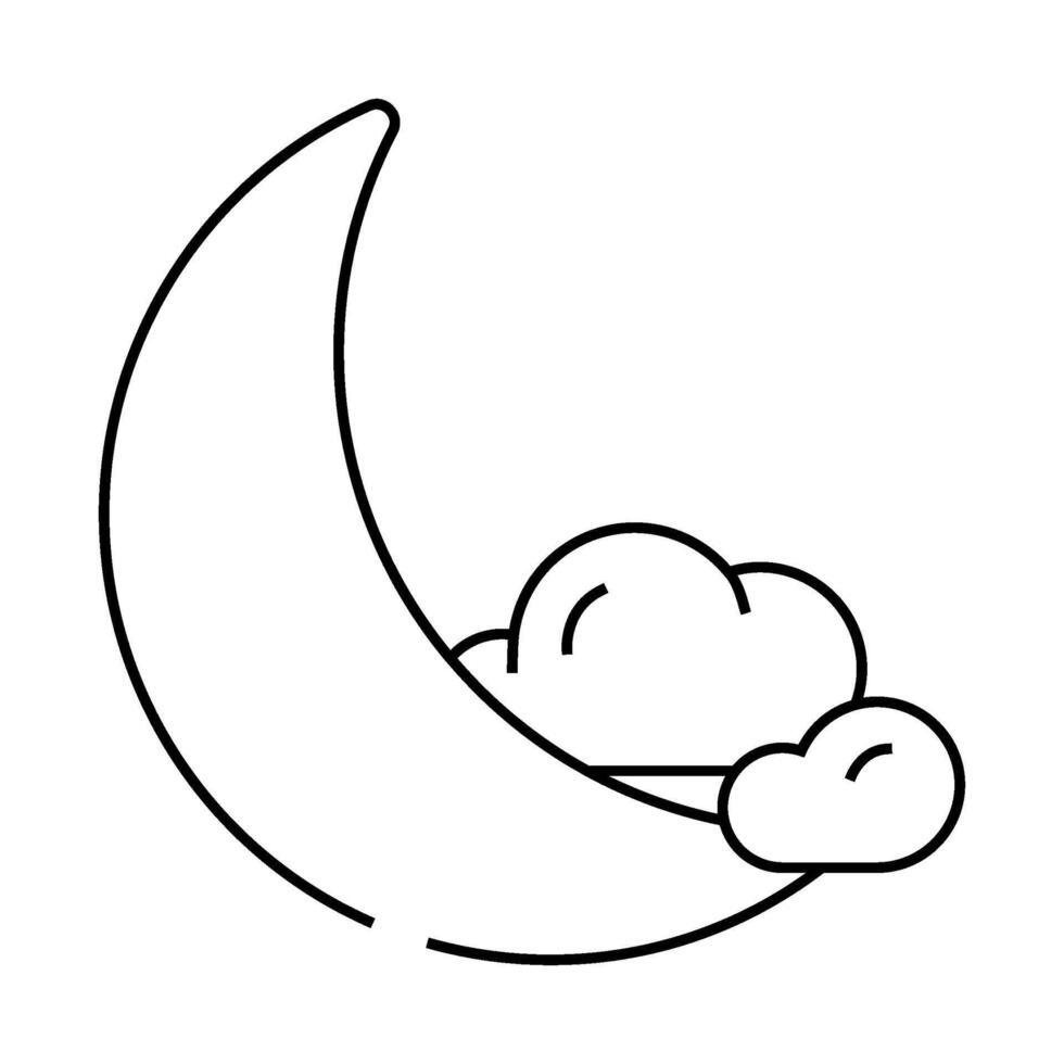 crescent moon sleep night line icon illustration vector