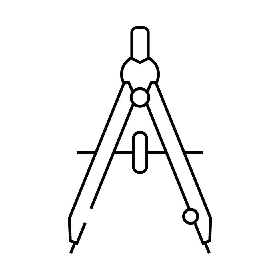 drafting compass architectural drafter line icon illustration vector