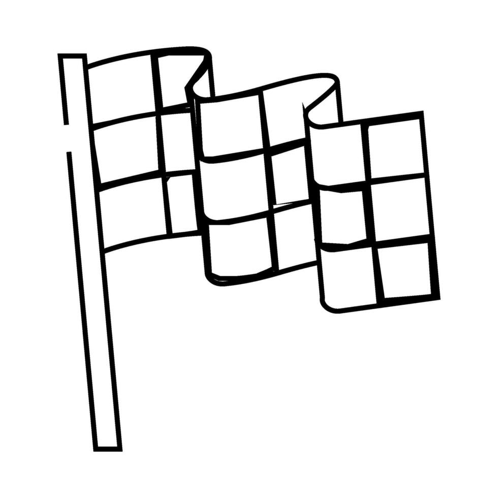 finish flag check mark line icon illustration vector