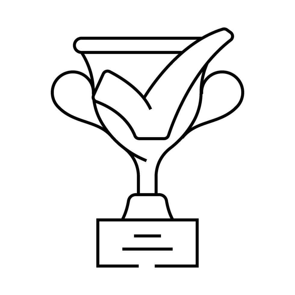 trophy check mark line icon illustration vector