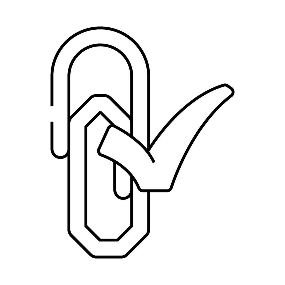 paper clip check mark line icon illustration vector