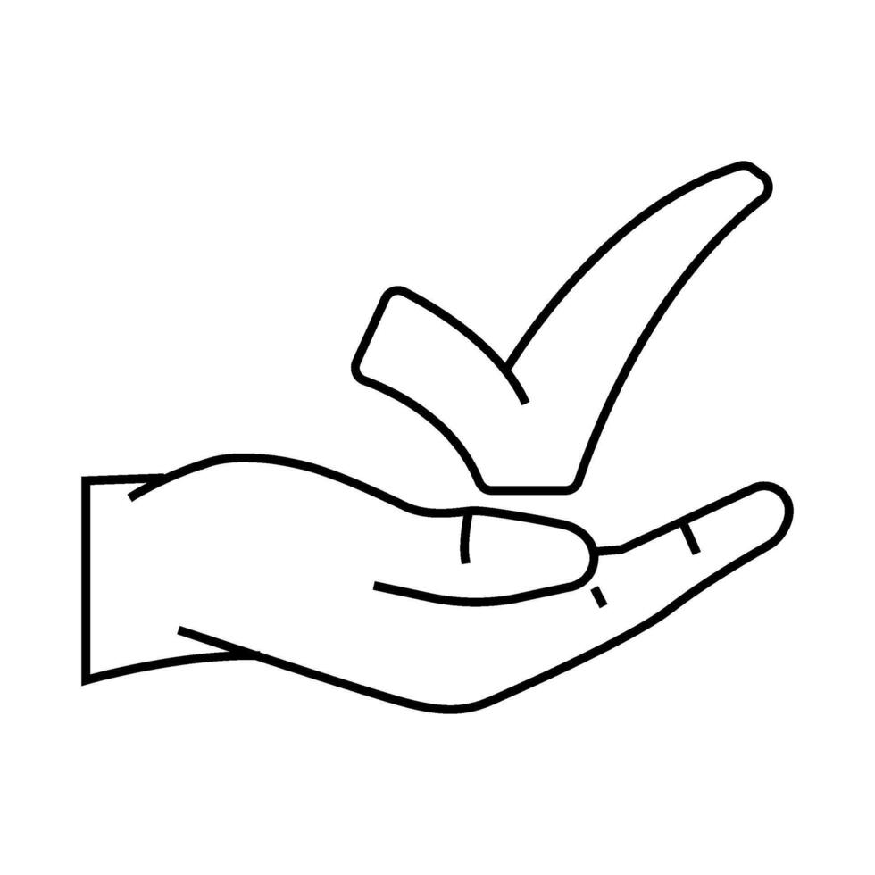 hand check mark line icon illustration vector