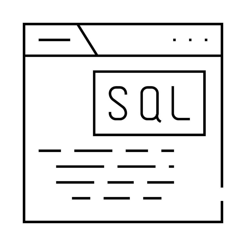 sql query database line icon illustration vector