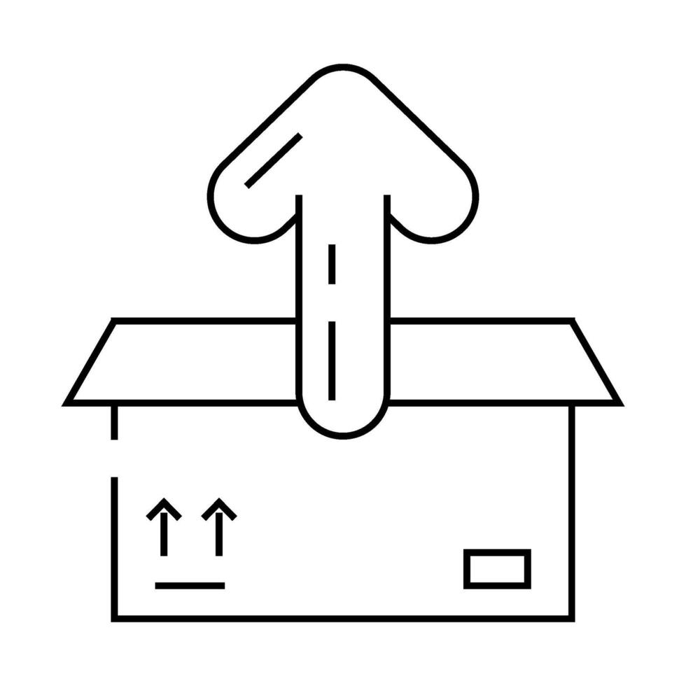 open box unpacking loading contents line icon illustration vector