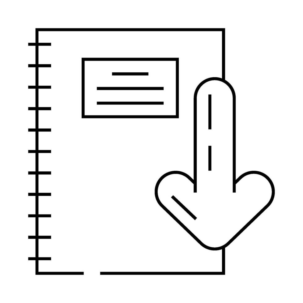 notepad download file line icon illustration vector