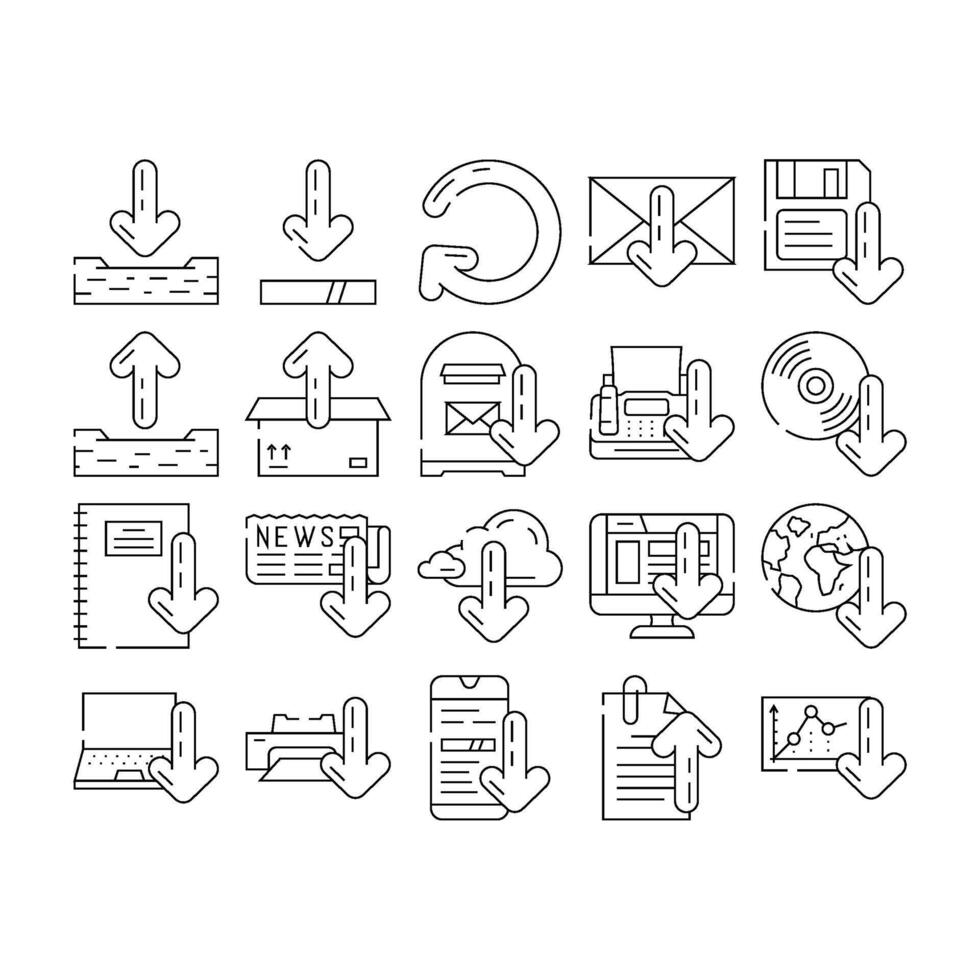 download app web arrow icons set vector