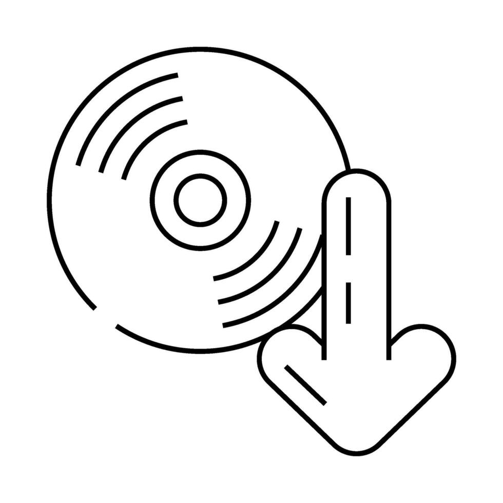 cd download file line icon illustration vector