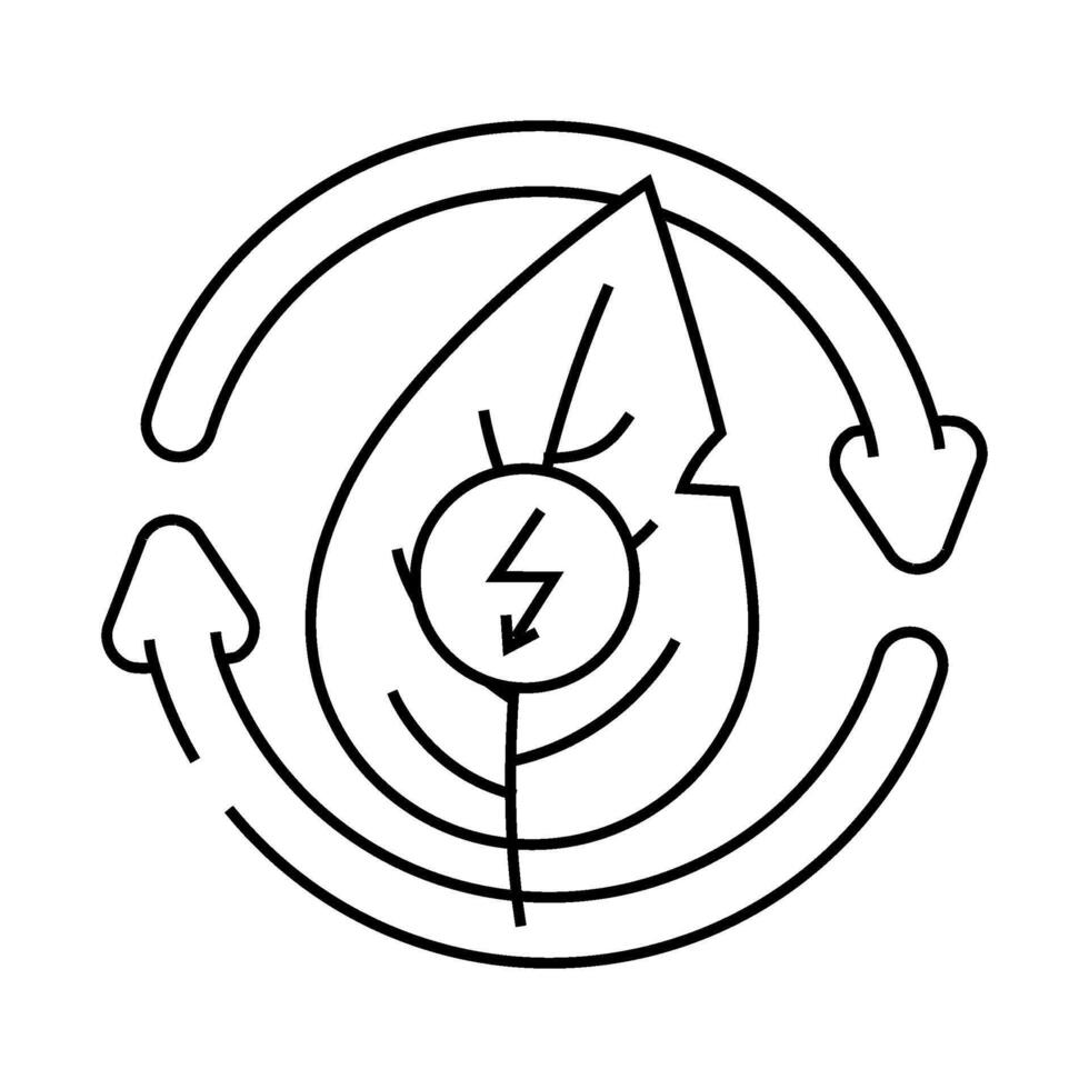conversion biomass energy line icon illustration vector
