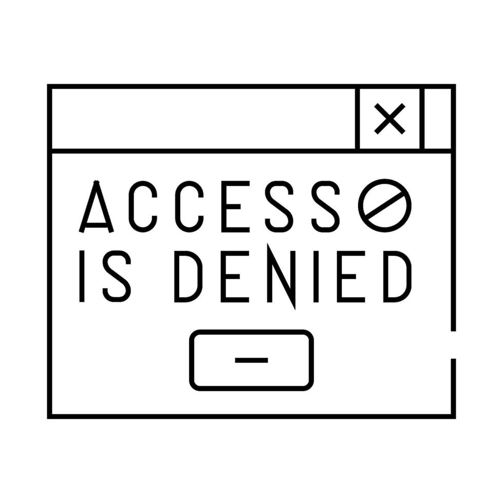 denied access line icon illustration vector