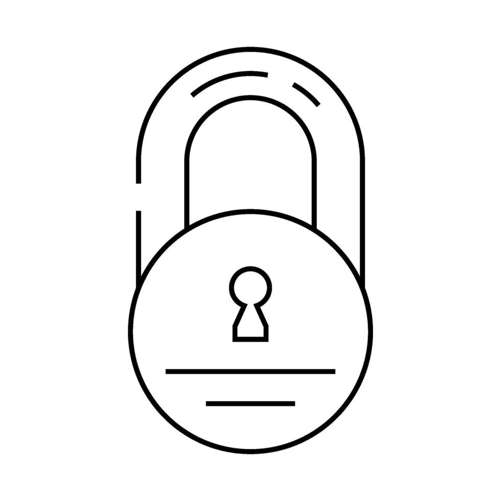 lock close line icon illustration vector