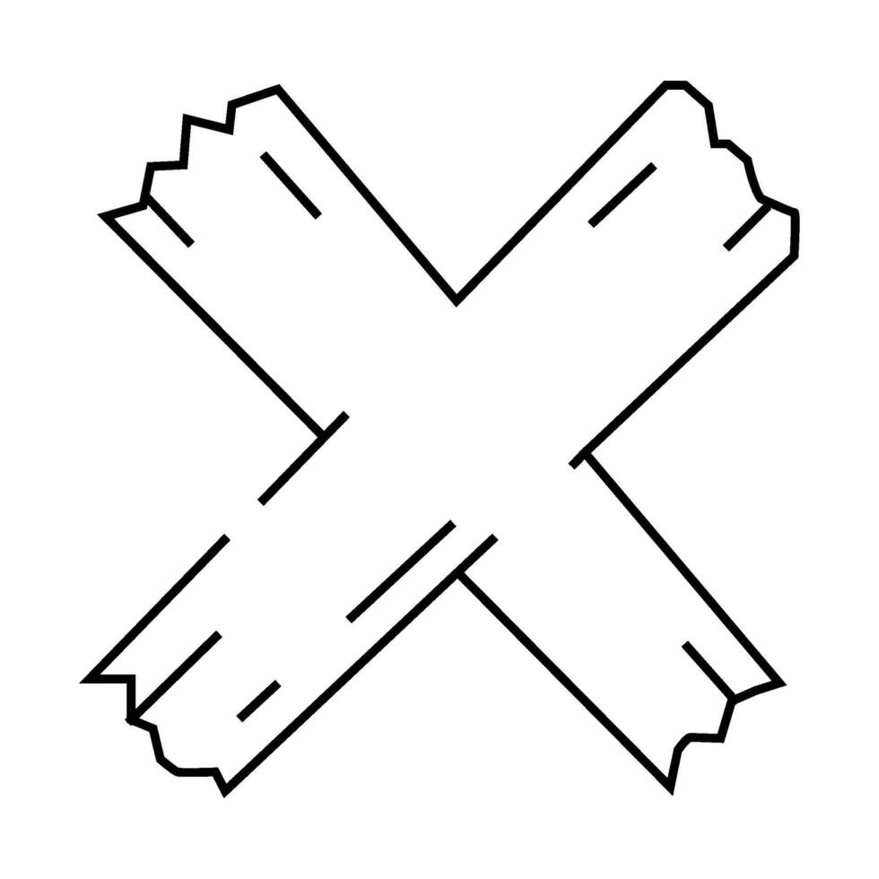 cross x mark line icon illustration vector