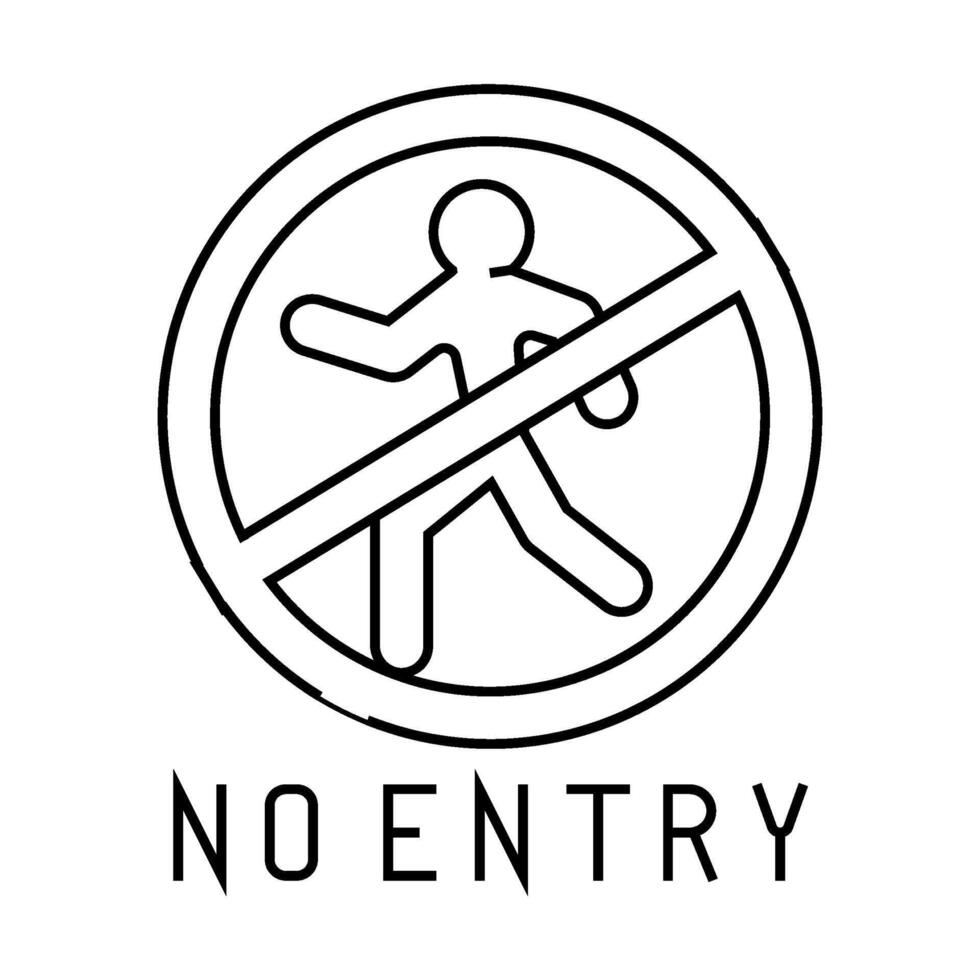 no entry line icon illustration vector