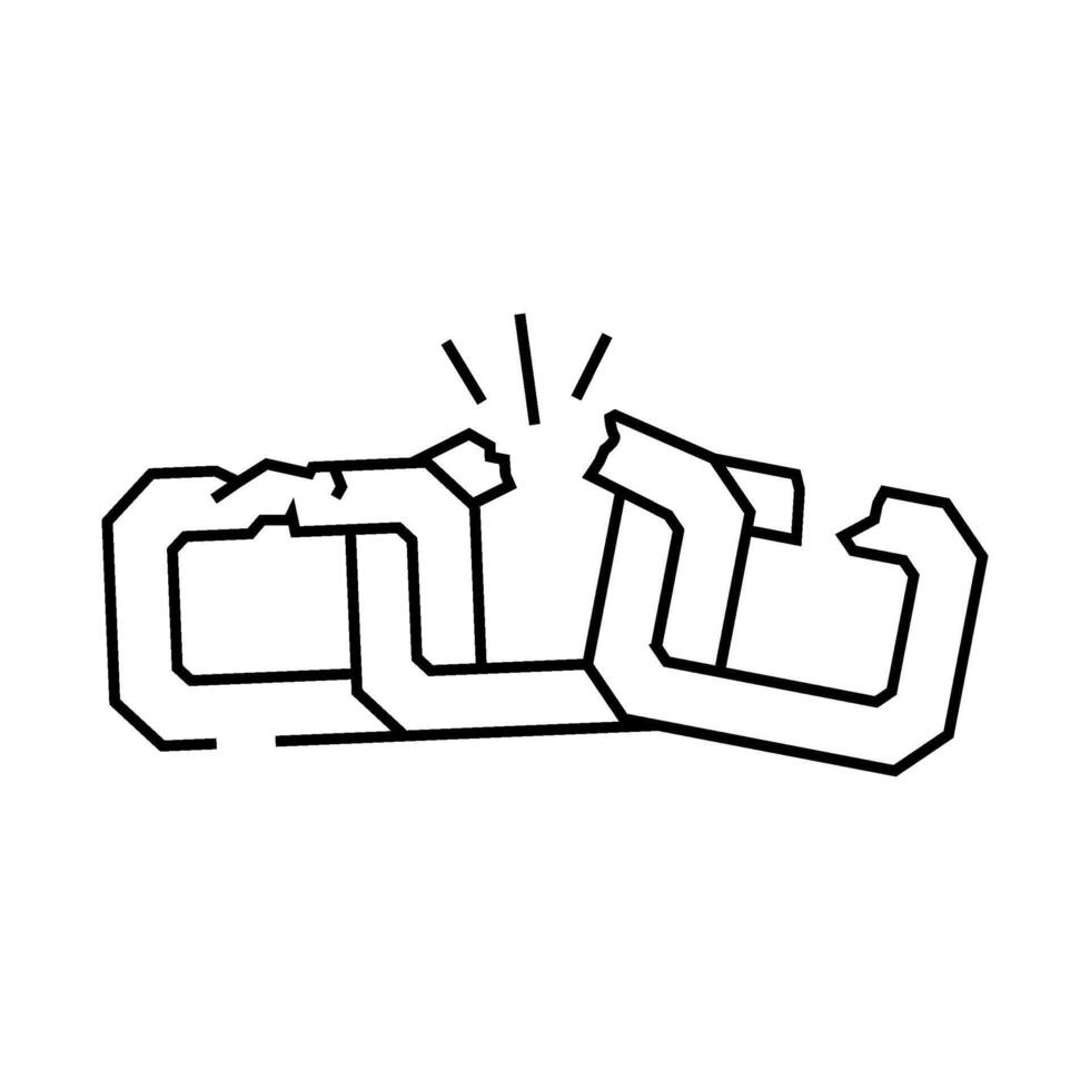 broken link line icon illustration vector