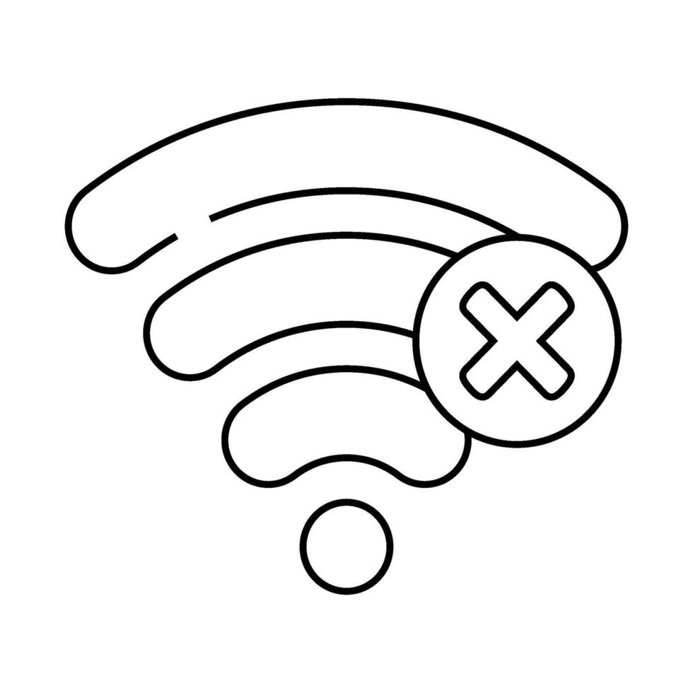 no wi fi line icon illustration vector