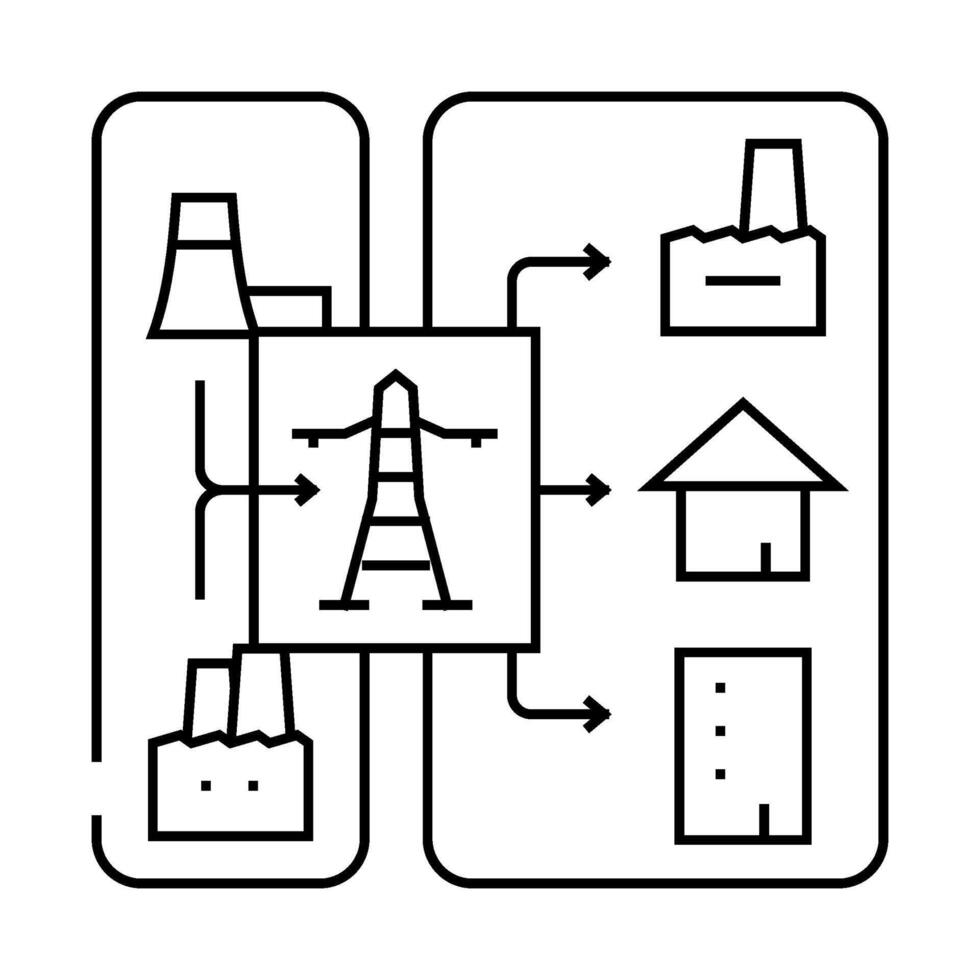 distributed generation electric line icon illustration vector