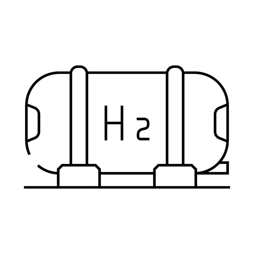 hydrogen tanks energy line icon illustration vector