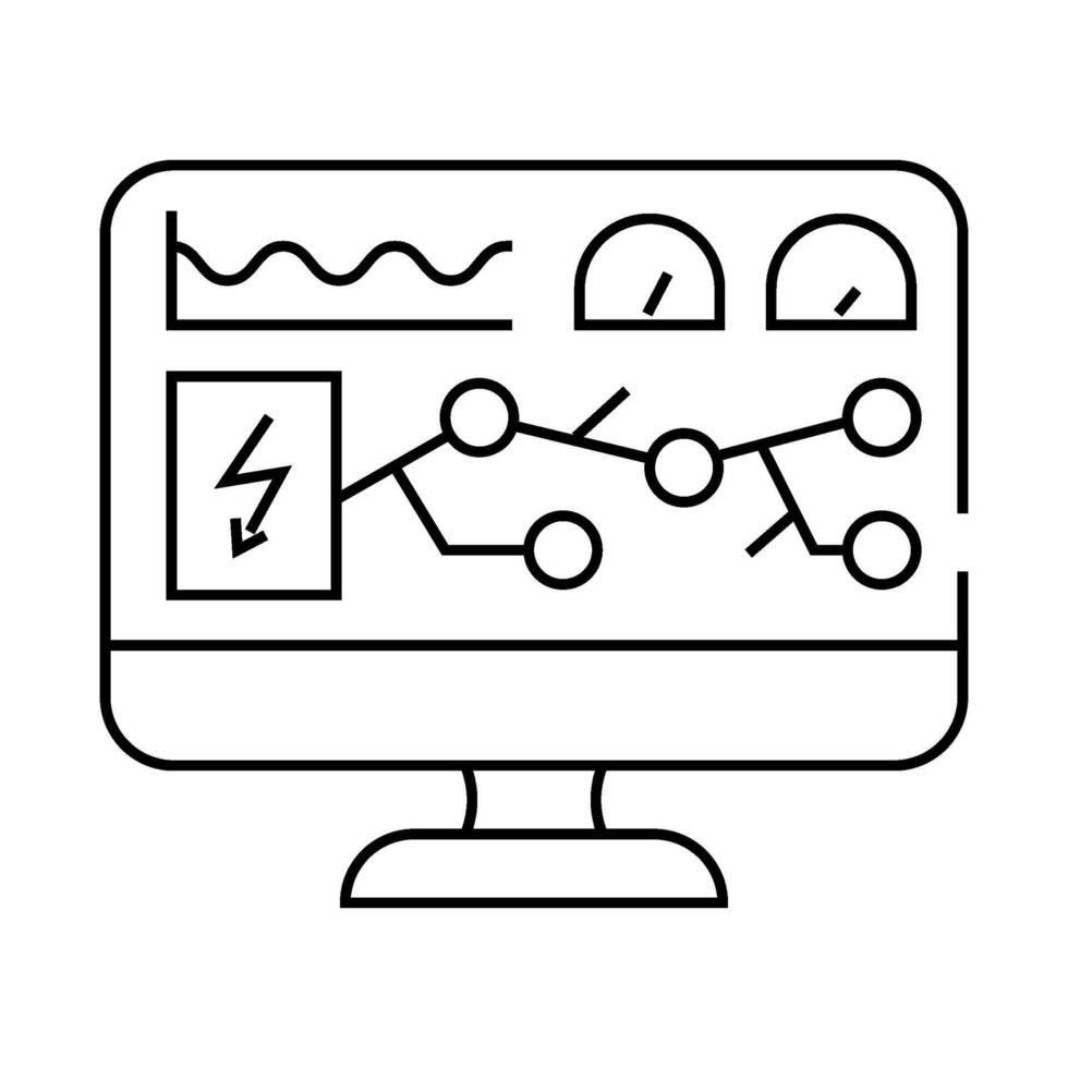 grid monitoring electric line icon illustration vector