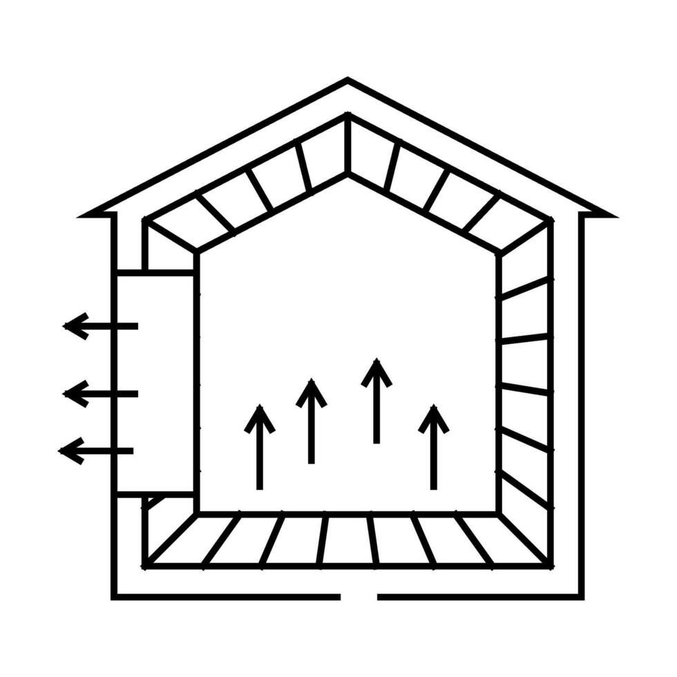 thermal mass energy line icon illustration vector