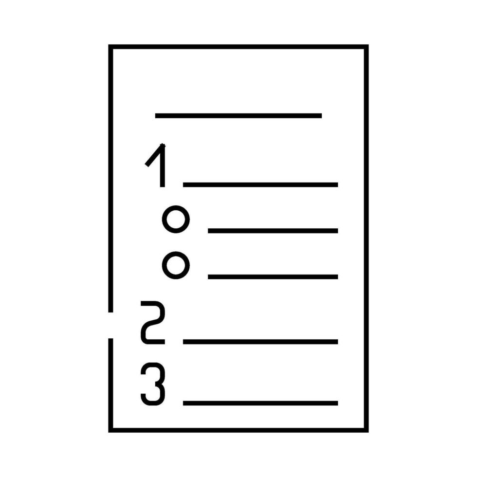 numbered list line icon illustration vector