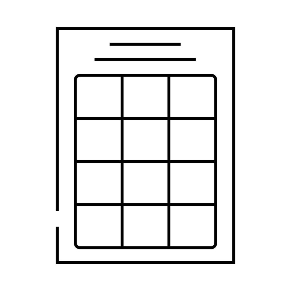 calendar grid list line icon illustration vector