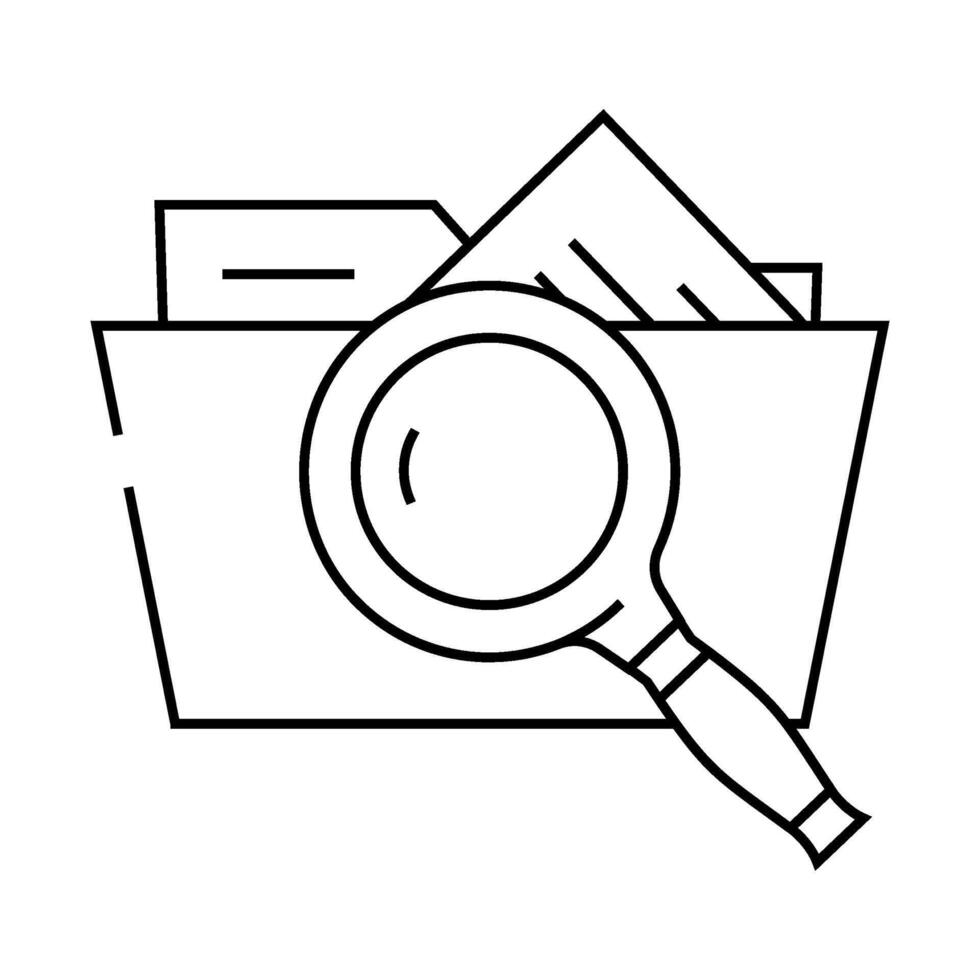 folder searchmagnifying glass line icon illustration vector