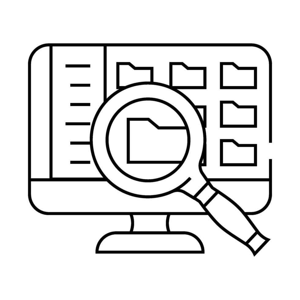 computer searchmagnifying glass line icon illustration vector