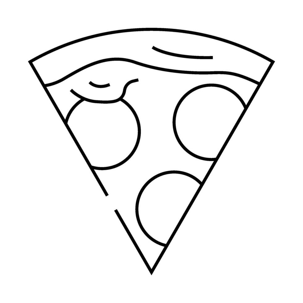 pizza slice italian cuisine line icon illustration vector