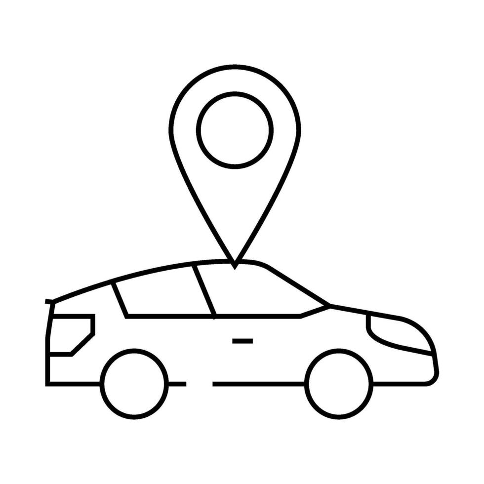 car map location line icon illustration vector