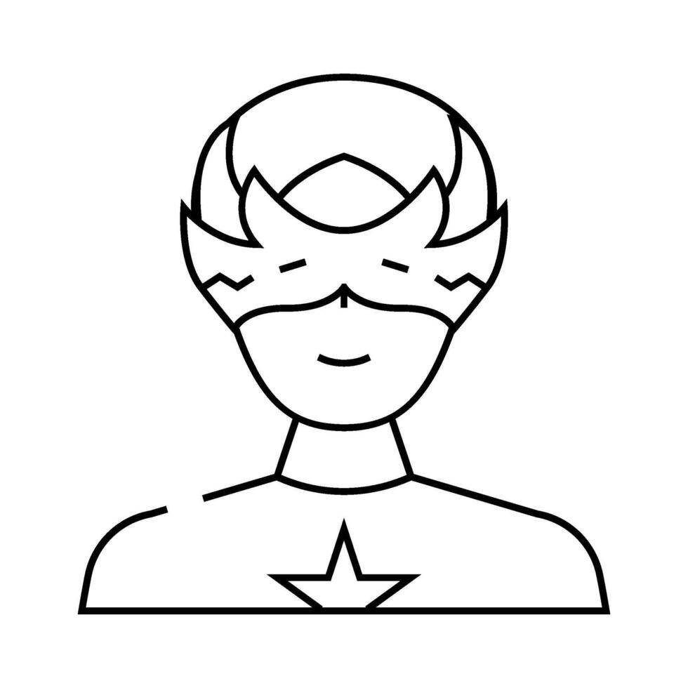 hero mask face line icon illustration vector
