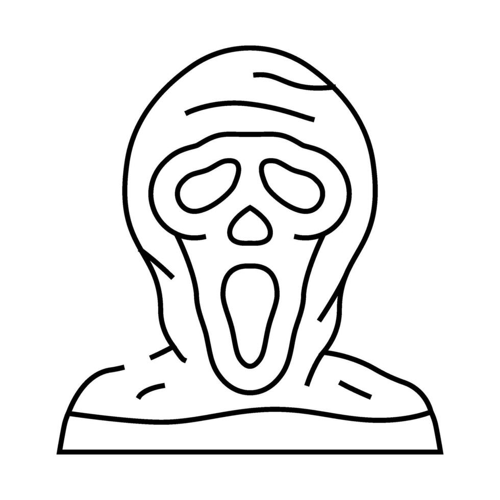 ghost mask face line icon illustration vector