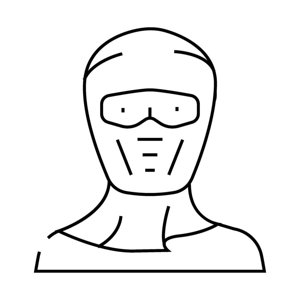 ninja mask face line icon illustration vector