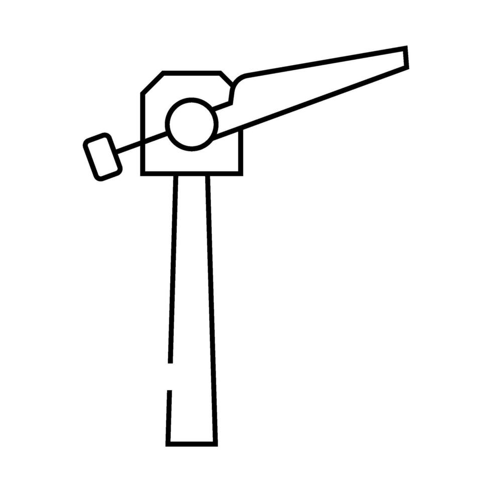 single wind turbine line icon illustration vector