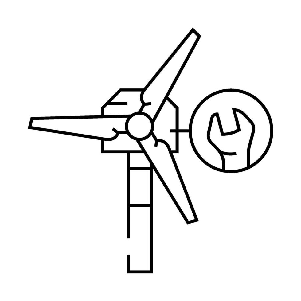 turbine maintenance line icon illustration vector