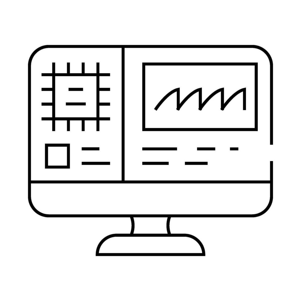 hardware diagnosis repair computer line icon illustration vector